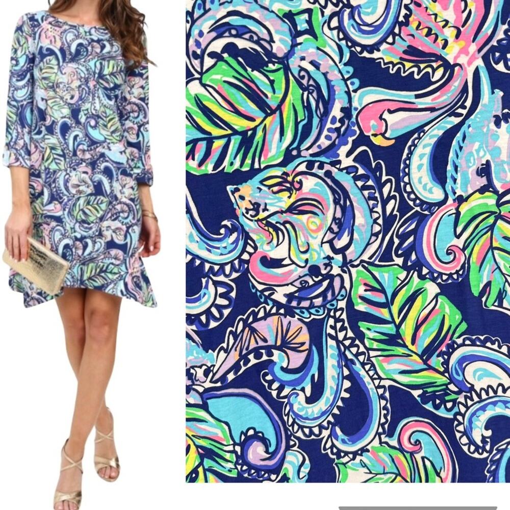Lilly Pulitzer Edna Swing Dress Hanging Fronds Resort Tropical Vacation Medium